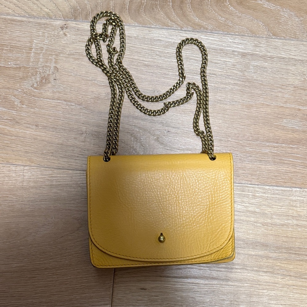 Madewell Yellow Leather Crossbody Bag